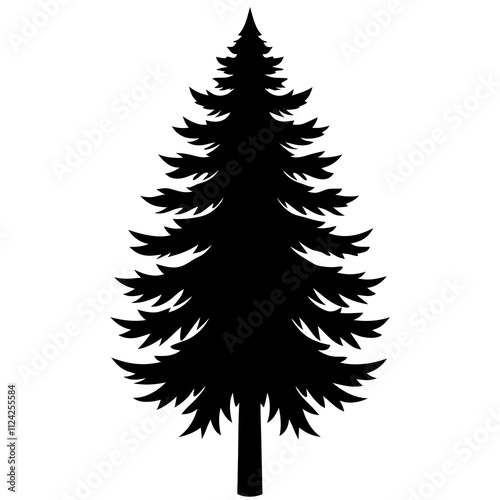Abstract Christmas pine tree vector art design. Christmas tree silhouette art, Holiday Elements illustration