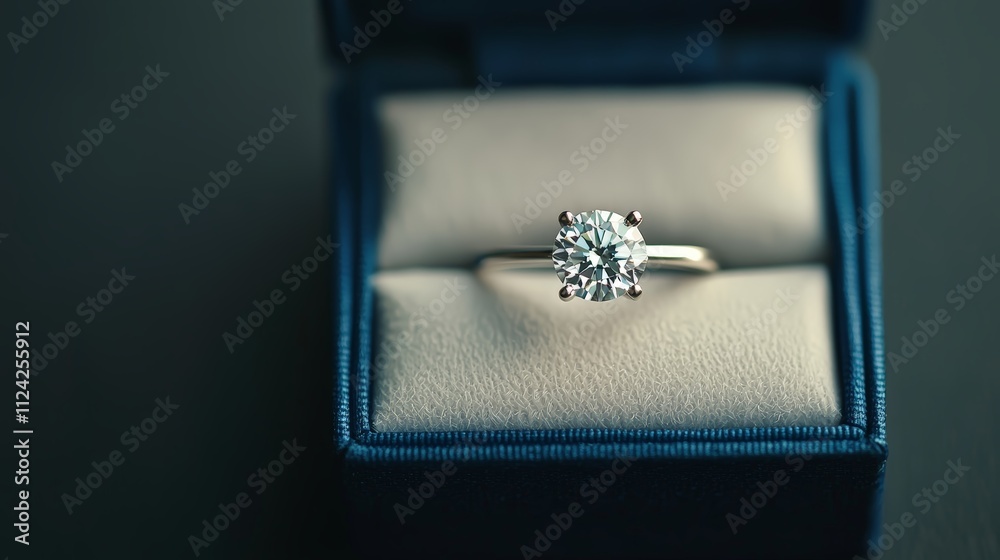 Sparkling diamond ring in box Sparkling diamond ring in box