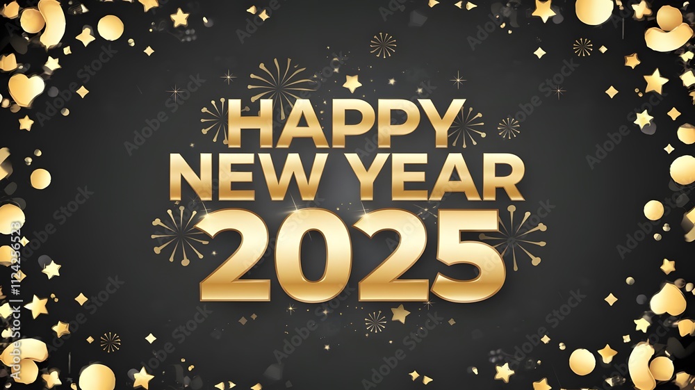 Fototapeta premium Happy new year 2025 wishes background