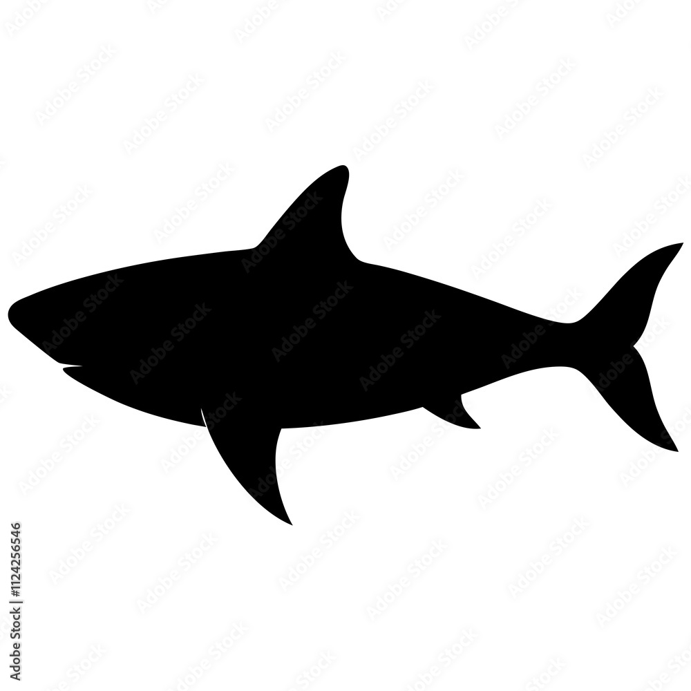 Shark animal vector black and white. Shark Silhouette, Animal Shark elements illustration Shark animal vector black and white. Shark Silhouette, Animal Shark elements illustration