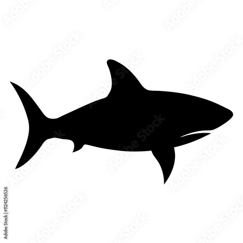 Shark animal vector black and white. Shark Silhouette, Animal Shark elements illustration