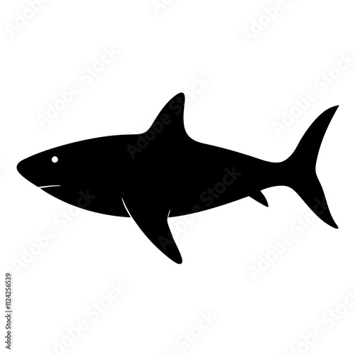 Shark animal vector black and white. Shark Silhouette, Animal Shark elements illustration