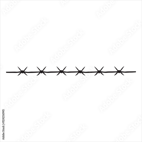 Barbed wire clipart illustration - barb wire vector Art
