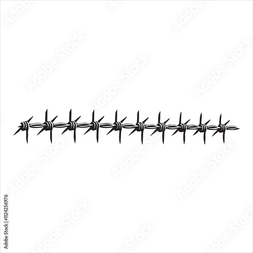 Barbed wire clipart illustration - barb wire vector Art
