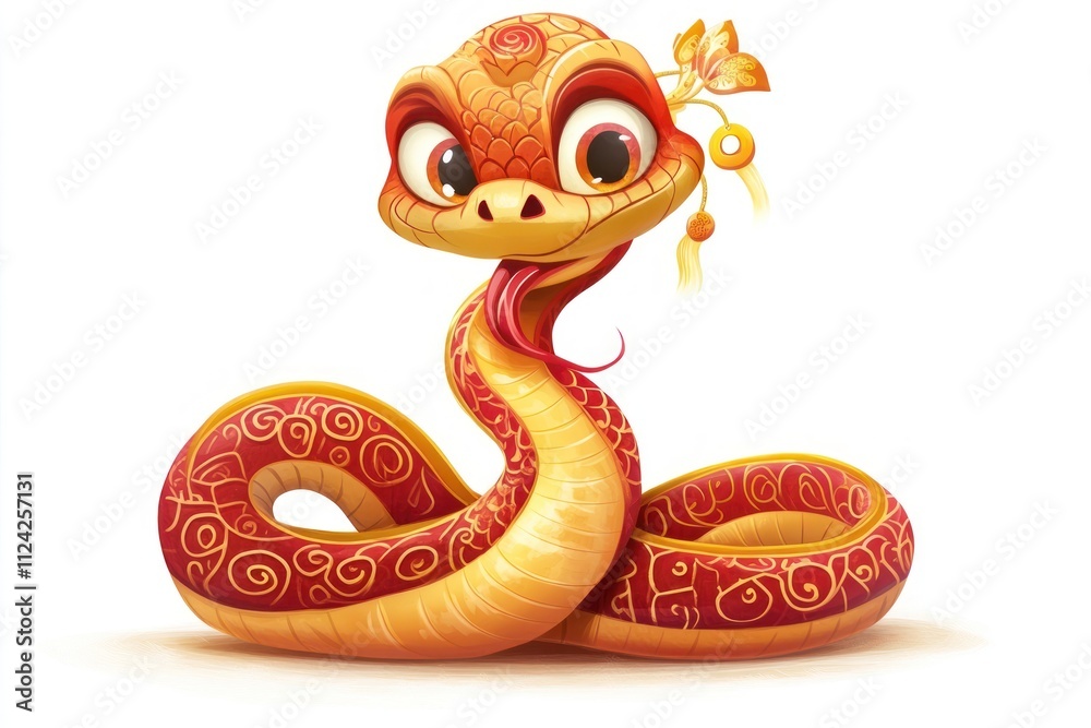 Fototapeta premium Chinese New Year theme snake illustration cartoon.