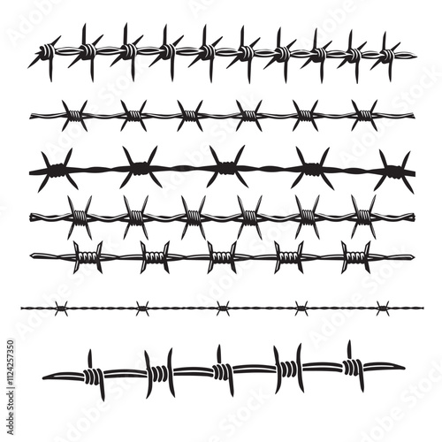 Collection of Barbed wire clipart illustration - barb wire vector Art
