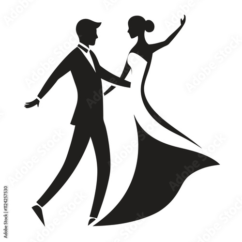 silhouette of bride and groom