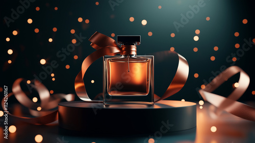 podium mockup in backdrop for perfume