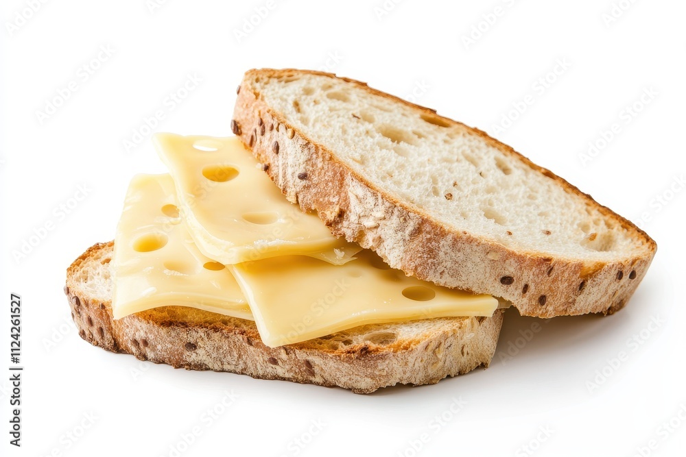 Gouda cheese sandwich on white bread against a plain background Gouda cheese sandwich on white bread against a plain background