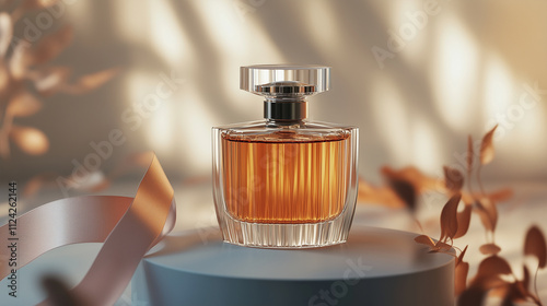 podium mockup in backdrop for perfume