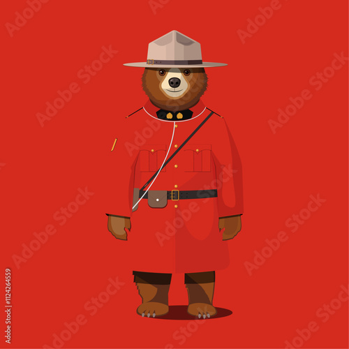 Canadian bear. Canada. Travel to Canada. Canadian police officer. bear in police uniform