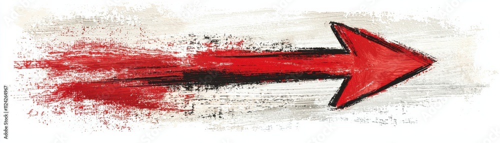 A bold red arrow in motion, symbolizing direction and progress against a textured, white background.