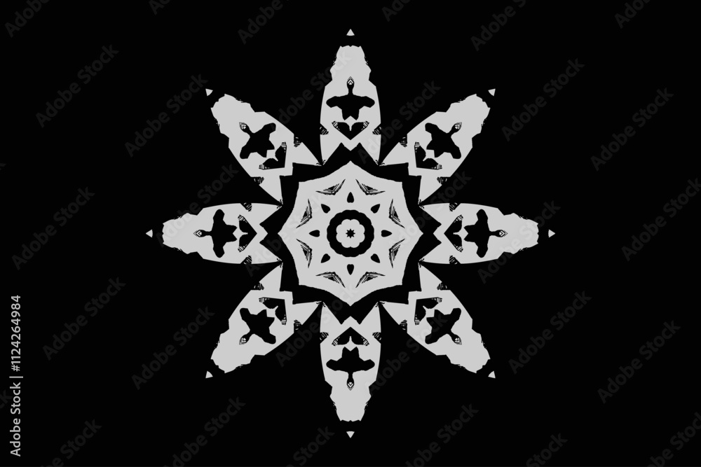 black and white flower