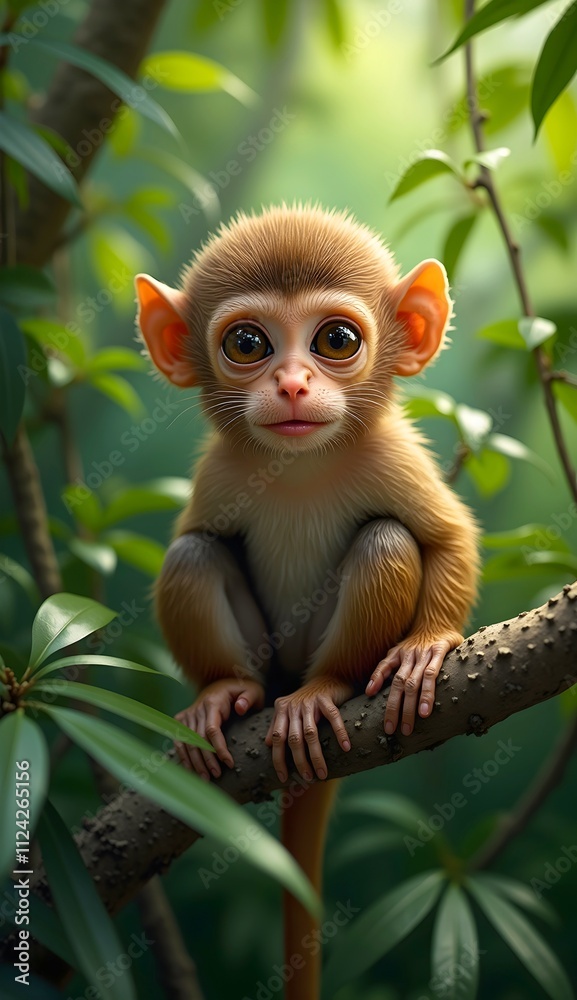 Naklejka premium monkey in the jungle
