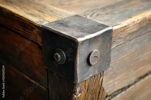 Image of the metal corner braces for securing a wooden box photo