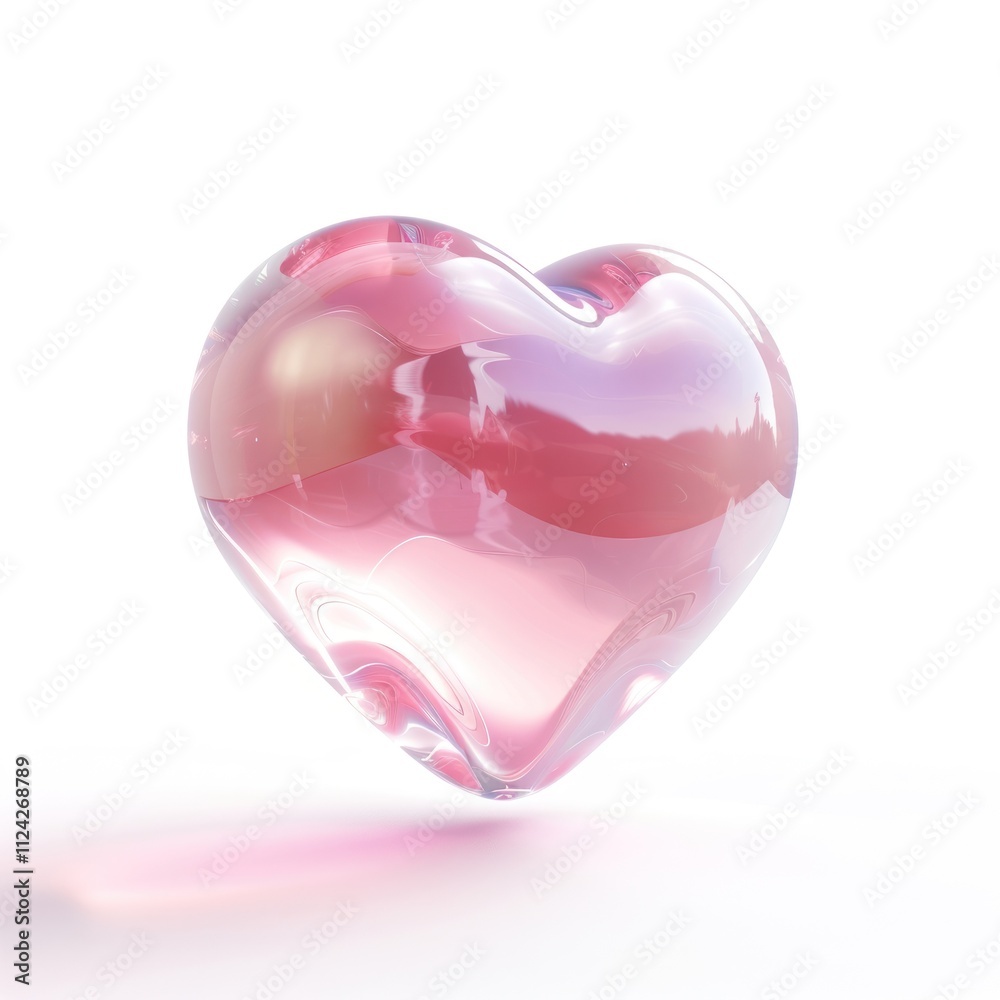 Glossy pink heart illustration Glossy pink heart illustration