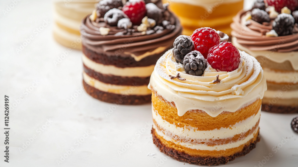 Calm and Sophisticated Mini Cakes with Space for Text Calm and Sophisticated Mini Cakes with Space for Text