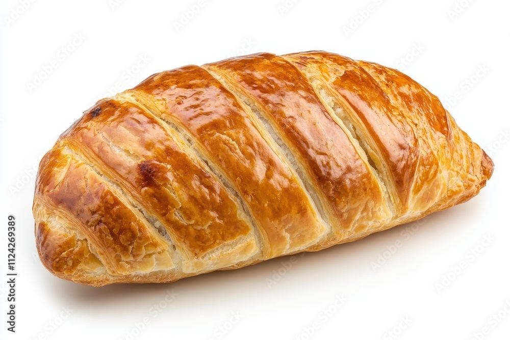 Lone sausage pastry on a white backdrop Lone sausage pastry on a white backdrop