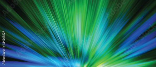 Multicolor light abstract pattern.. Blurred motion. Hyperspace motion in galaxy. Starburst. Panoramic illustration	