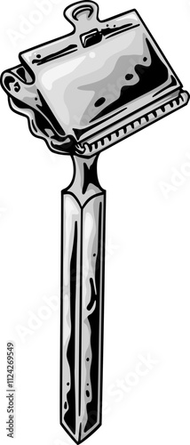 Classic Razor Blade Barber Tool Vector Illustration