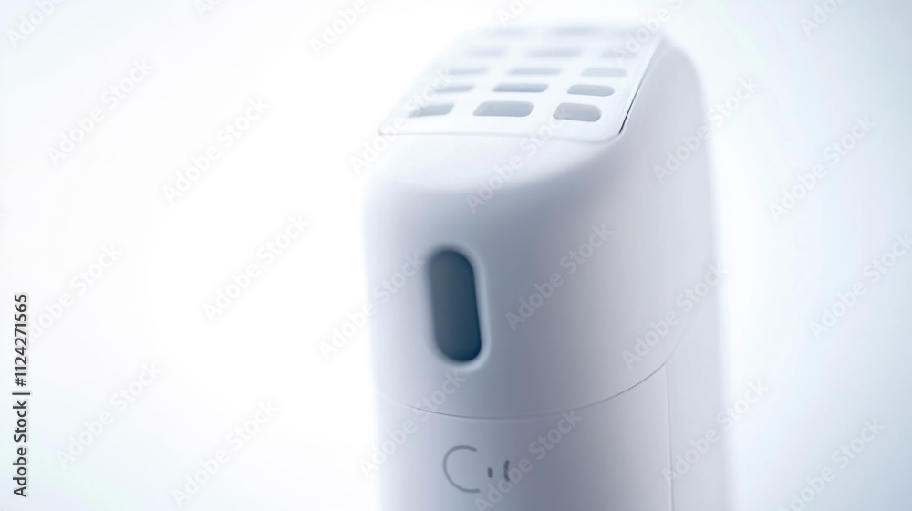 A close-up of a smart inhaler with a visible digital display, set against a clean background, Minimalist style A close-up of a smart inhaler with a visible digital display, set against a clean background, Minimalist style
