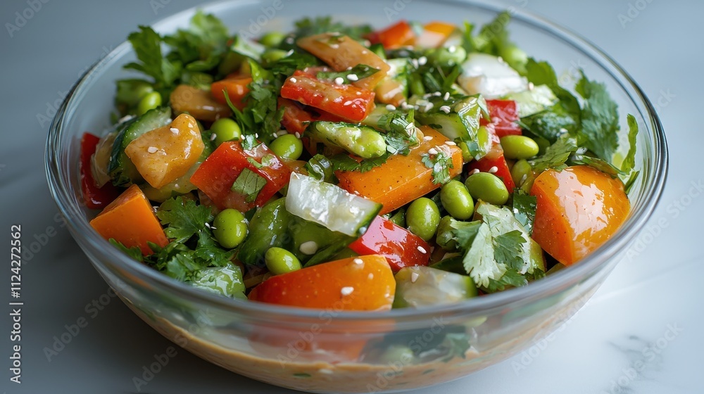 Fresh asian noodle salad with edamame carrots and bell peppers healthy recipe kitchen vibrant culinary delight Fresh asian noodle salad with edamame carrots and bell peppers healthy recipe kitchen vibrant culinary delight