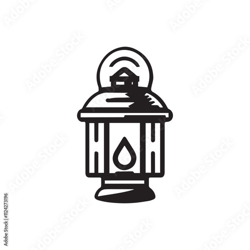 Lantern silhouette vector icon symbol design illustration