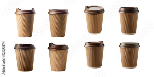 Wallpaper Mural Variety of Disposable Coffee Cups on White Background, set collection, mega bundle, isolated on transparent background Torontodigital.ca