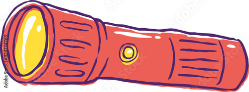Vector of Hand Drawn Flashlight Illustration