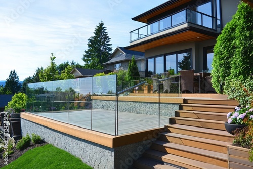 Outdoor frameless glass railing
