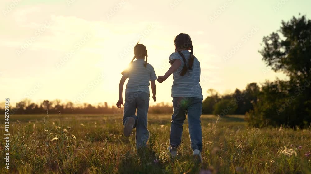 children running, children running in nature at sunset, Children running through sunny meadow, Joyful playtime sunset, Siblings enjoying outdoors, Carefree childhood moments, serene field adventure children running, children running in nature at sunset, Children running through sunny meadow, Joyful playtime sunset, Siblings enjoying outdoors, Carefree childhood moments, serene field adventure