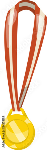 Vector Illustration of Gold Medal Sport Equipment
