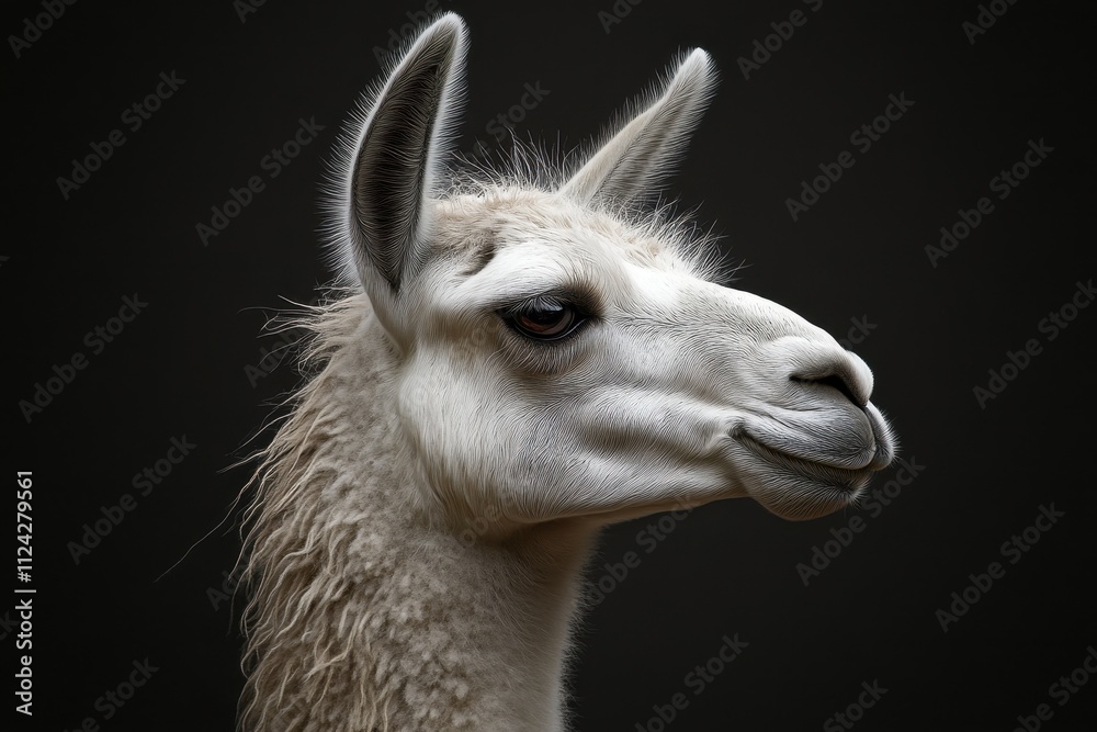 Obraz premium Portrait of a llama with light colored hair
