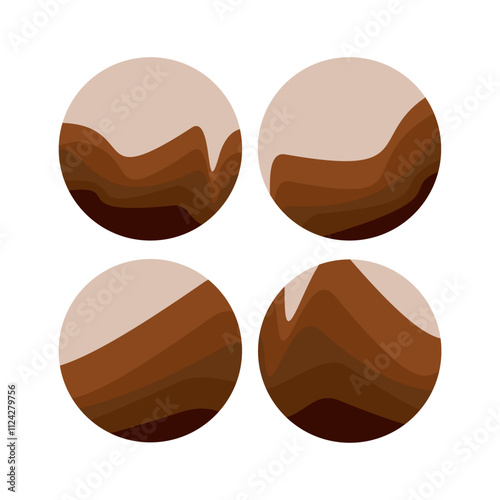 Abstract circle with white gradient chocolate motif