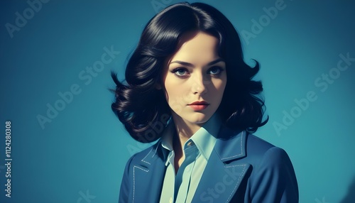 Clear Plain Shiny Warm Soft Vintage Bokeh Cloudy Wave Like Geometric Blue Background or Texture