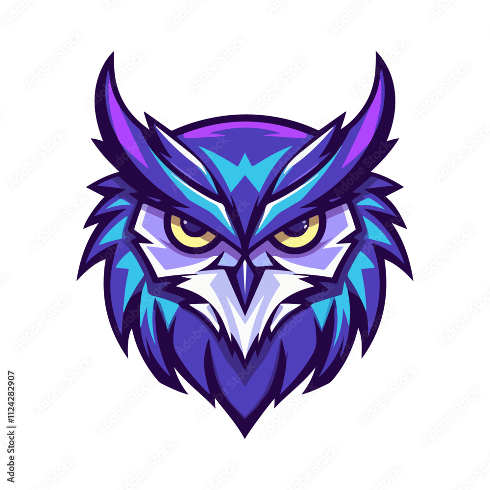 Fototapeta premium Fierce and Stylized Owl Mascot Logo Design