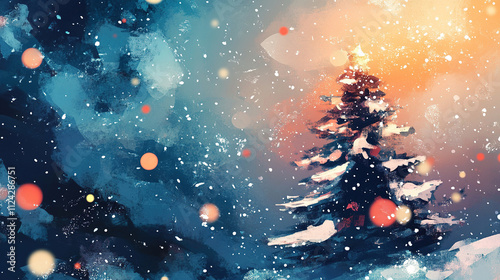 abstract snowy illustration for christmas