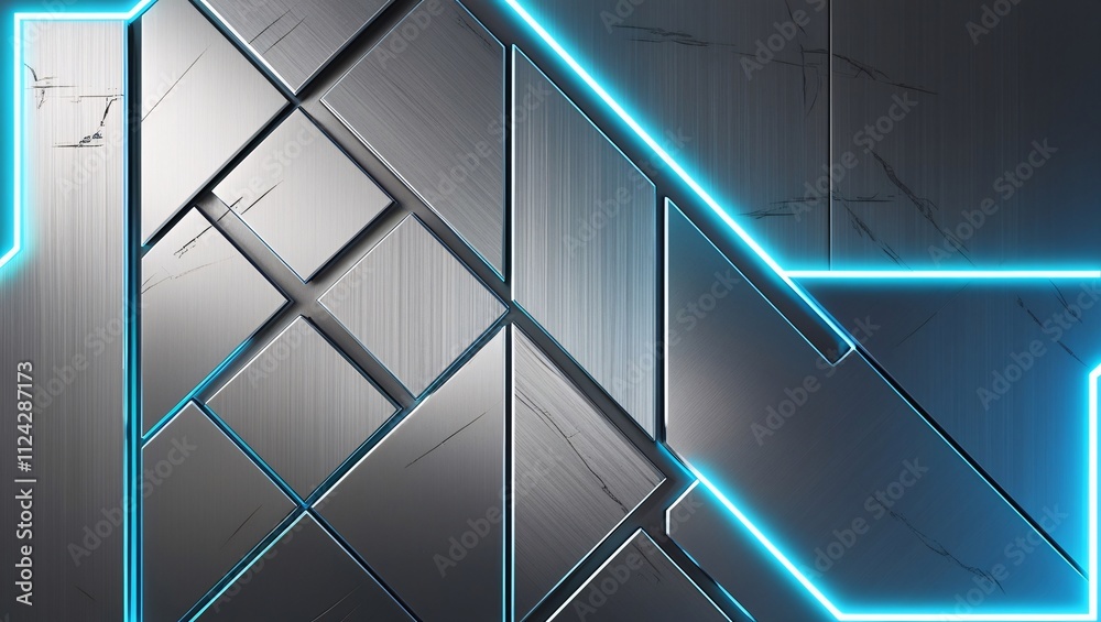AI-Generated Industrial Metallic Grid Backgrounds for Adobe Illustrator | Futuristic and Textured Designs