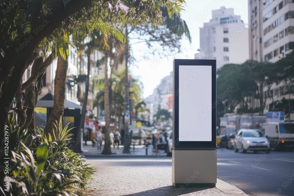 Street ad mockup in Rio de Janeiro Outdoor advertising placeholder Street ad mockup in Rio de Janeiro Outdoor advertising placeholder