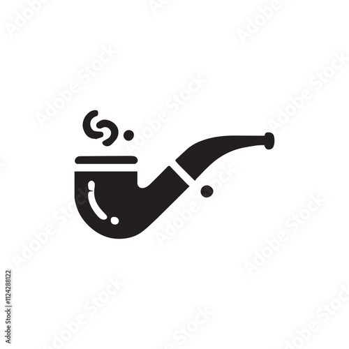 Smoking Pipe silhouette vector icon design symbol illustration.