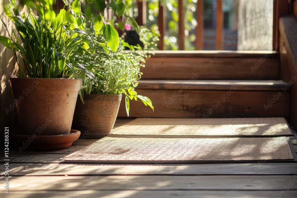 Sunny day porch steps featuring rubber non slip mats Sunny day porch steps featuring rubber non slip mats
