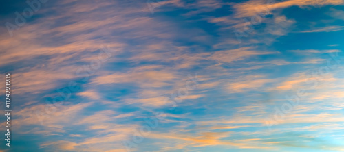 Panoramic photo blue sky with clouds. No AI tools were used