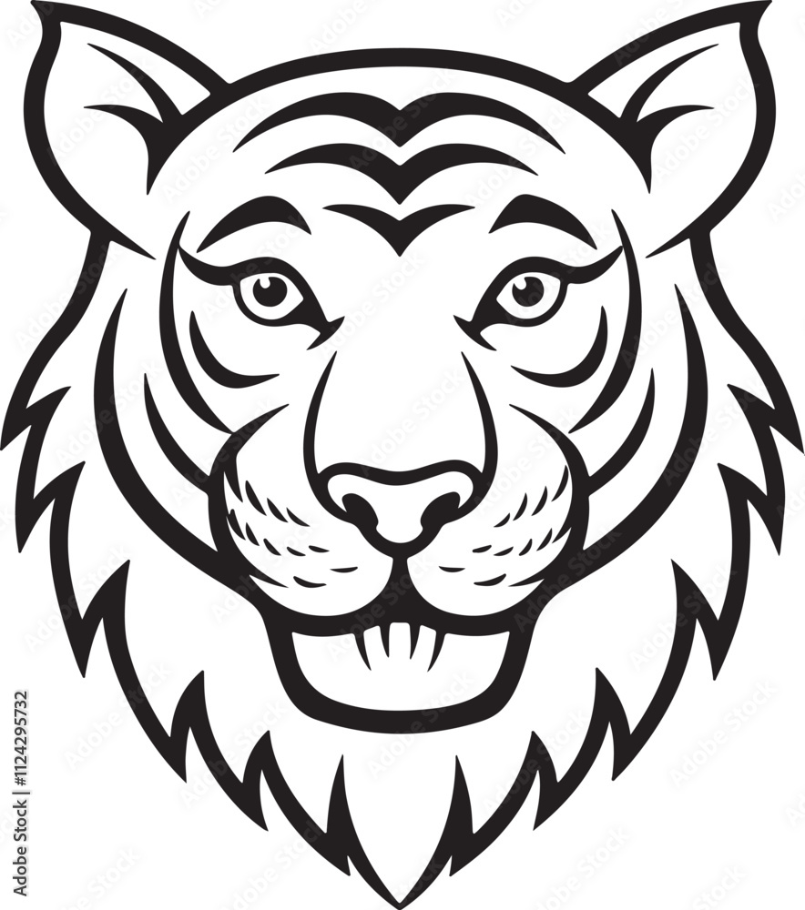Obraz premium tiger-mascot-graphic Adobe Halloween Mask of a Tiger Illustrator Artwork