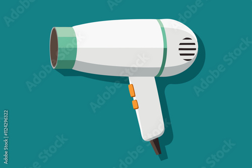 Beautiful electronic seventies hair dryer vector art illustration