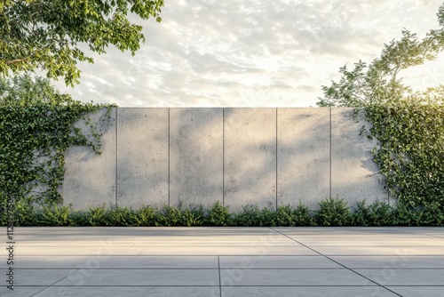 Wallpaper Mural View of a precast concrete wall on a new slab modular cement barrier Torontodigital.ca