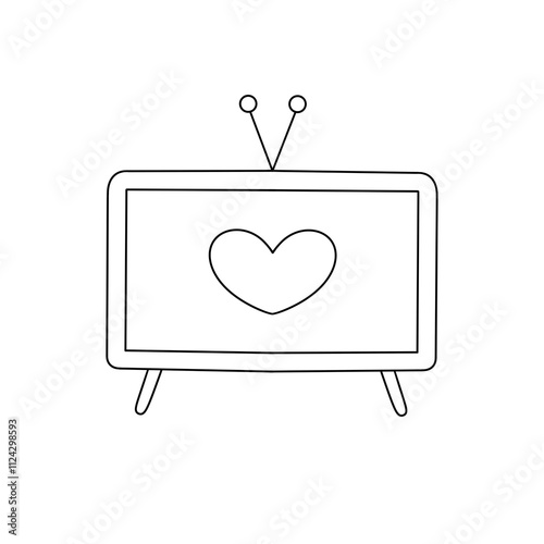 A television with a heart on it