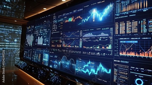 Wallpaper Mural Immersive Digital Wall Display Showing Real-Time Financial Data and Market Trends Torontodigital.ca