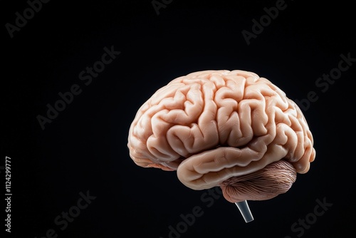 An educational illustration of the brain isolated on a dark background photo