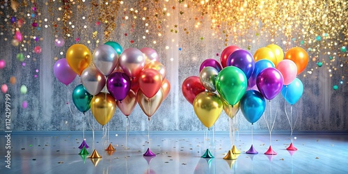 Wallpaper Mural Festive Balloons and Confetti in a Party Setting Torontodigital.ca