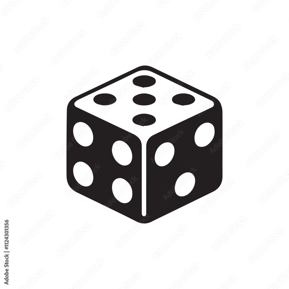 Dice silhouette vector icon symbol art illustration. Dice silhouette vector icon symbol art illustration.